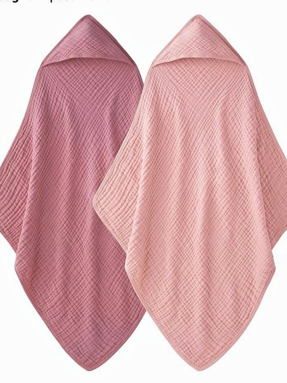 Muslin Hooded Baby Towel Set Pink